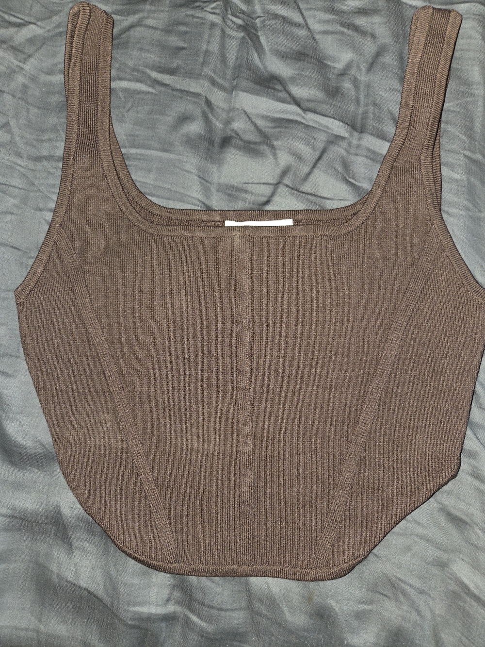 Babaton Brown Ribbed Knit Crewneck Top - Picture 2 of 5